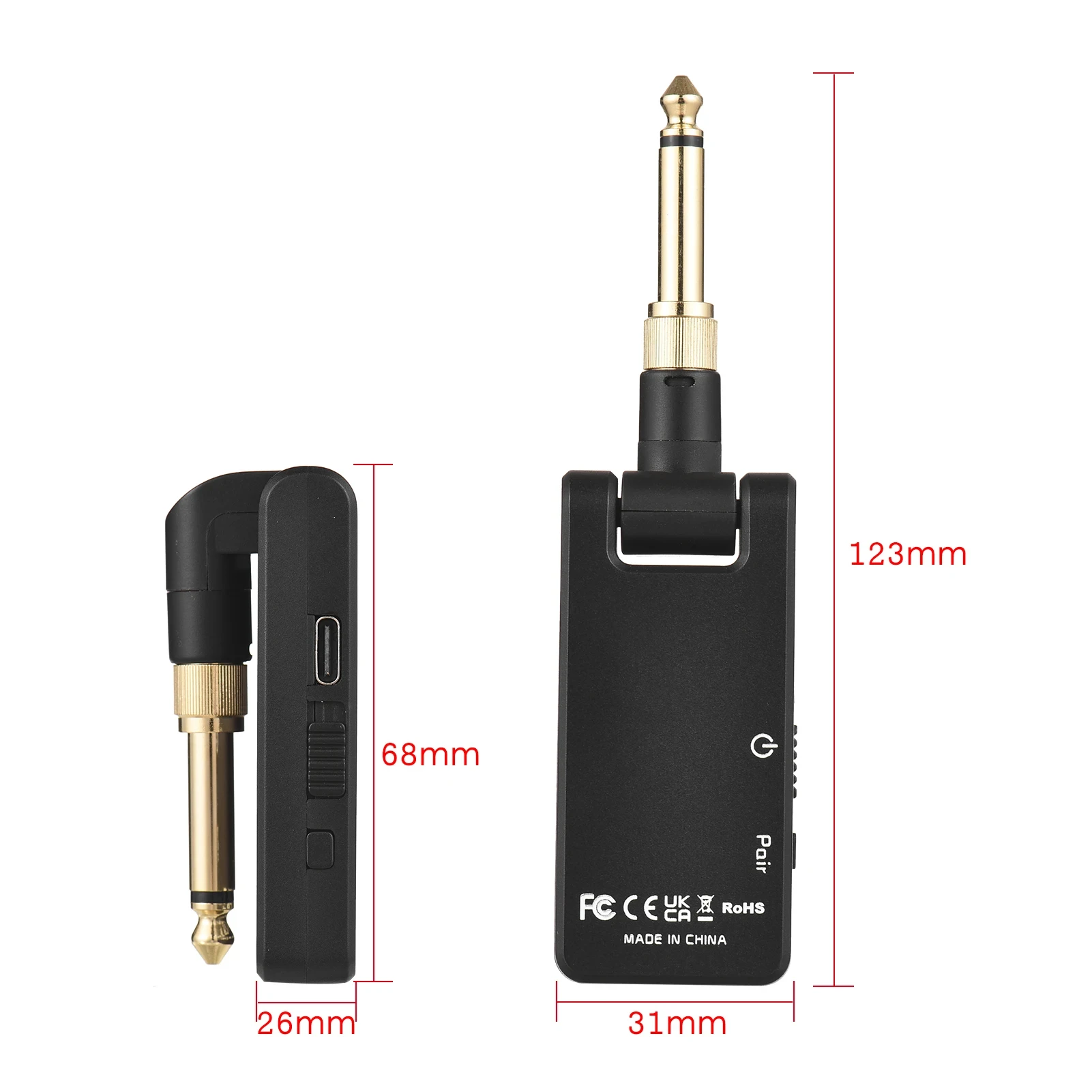 M-VAVE WP-8 Wireless Transmission System Electric Guitar Receiver & Transmitter Built-in Battery with Charging Box 3.5mm & 6.35m