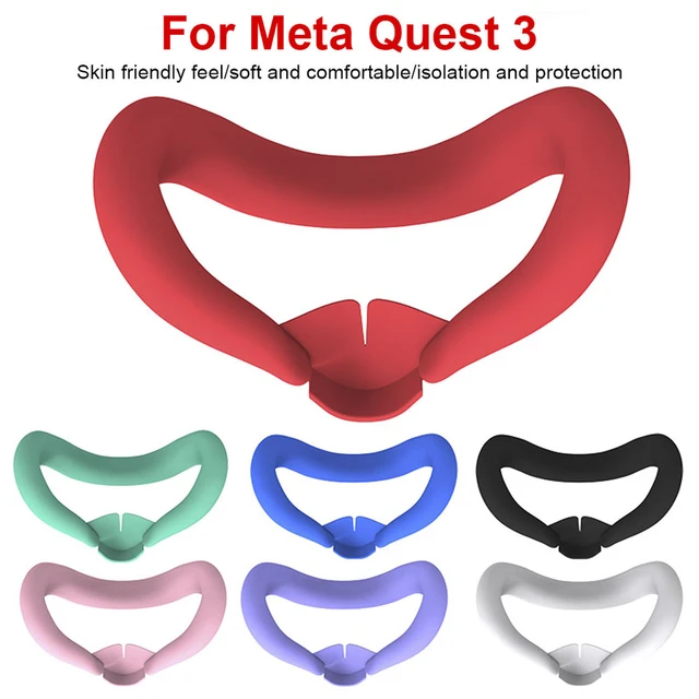 For Meta Quest 3 Silicone VR Face Mask Lightproof VR Facial Interface  Sweatproof Mask Face Pad Washable Replacement Accessories - AliExpress