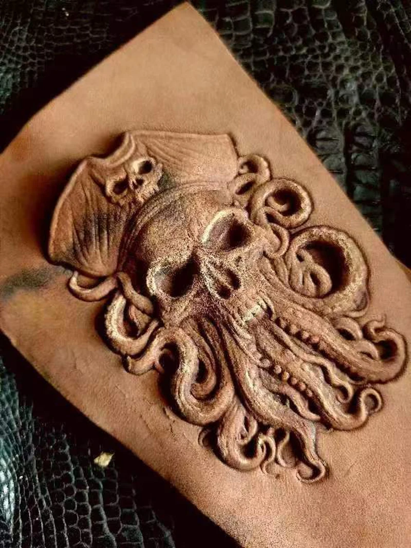 

3D modeling mold Skeleton Octopus Captain Hand-work tools-Leather shaping mould-Handcrafted leather tools