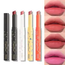 

Creamy Velvet Matte Crayon Lipsticks Sexy Red Nude Long Pen Stick Lasting Waterproof Lipstick Cosmetic Makeup Pigment Batom Q0A0