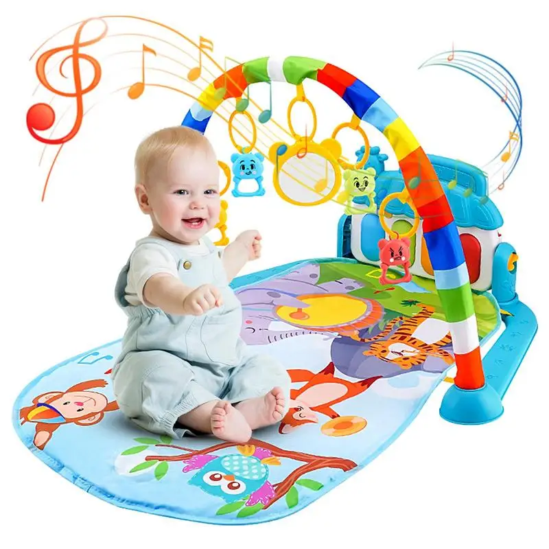 

Toddler Gym Colorful Toys And Music Activity Gym For Toddler Non-slip Playmat Piano Activity Mat For Early Sensory Exploration 3