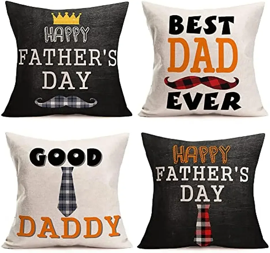 

Happy Father's Day Inspirational Quotes Pillowcase Mustache decorative cushion cover Modern home décor pillowcase