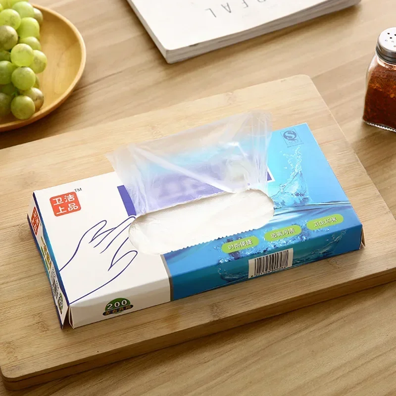 Plastic Large Disposable Polyethylene Clear Gloves 100/200 Pcs for Food Dealing Cooking Cleaning Kitchen Restaurant BBQ Accessory disposable gloves disposable nitrile gloves vinyl disposable gloves disposable plastic gloves