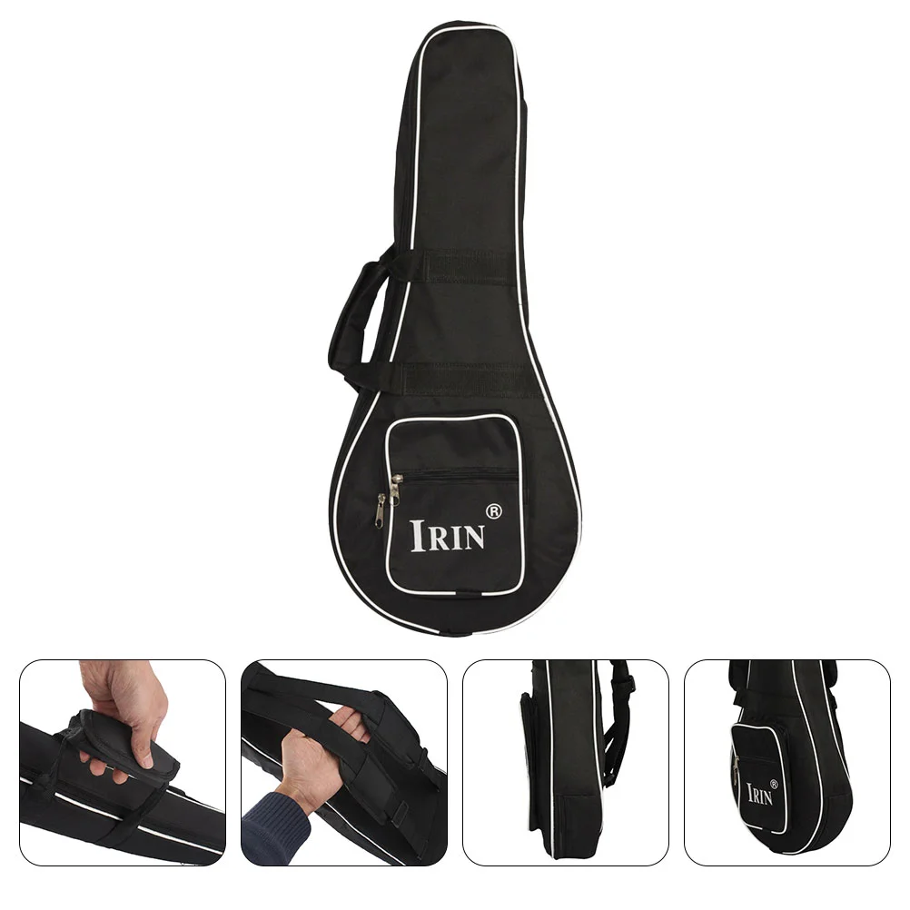 

Mandolin Bag Instrument Holding Pouch Black Tote Bags Small Organizer Pockets Backpack