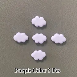 5pcs Colorful Resin Cloud Refrigerator Magnets Decorative Home and DIY Photo Stickers (Purple Color 5 pcs)