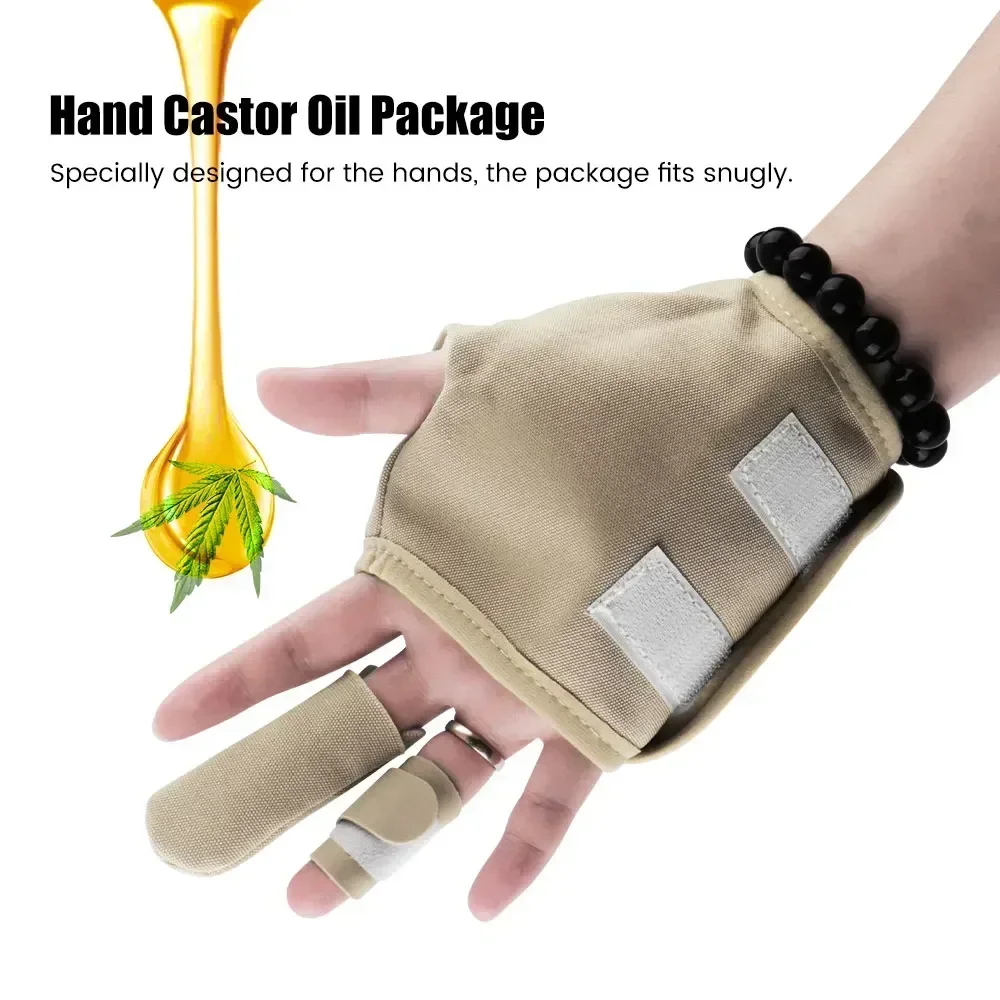 Castor Oil Packs Reusable Castor Oil Hand WrapOrganic Wrist Castor Oil Wrap Promotes Circulation Relieves Inflammation Prevent Leakage Health