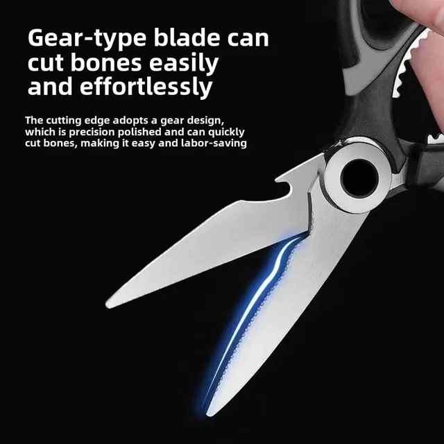Multifunctional kitchen scissors Household fish cutting meat scissors Stainless steel scissors Kitchen Gadgets Utility 3