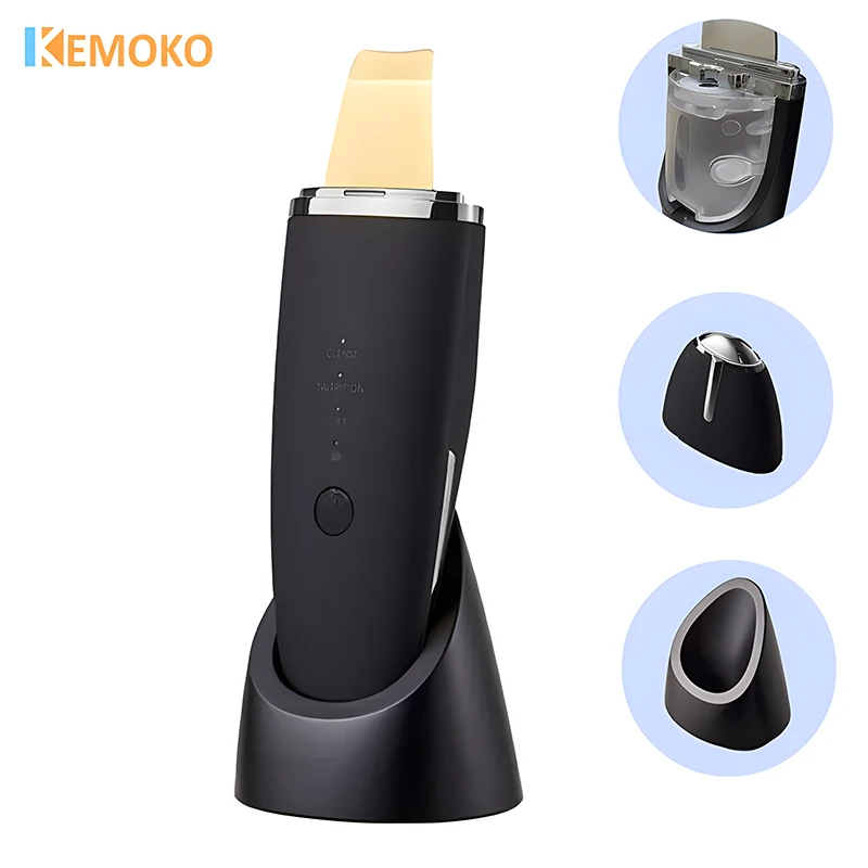 Facial Cleaner Ultrasonic Facial Skin Scrubber Ion Deep Professional 24K Golden Peeling Shovel With Water Tank Exfoliating Facial Cleaning Tool