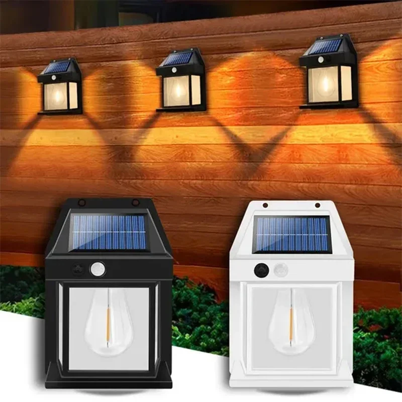 

Outdoor Solar Wall Lamp Waterproof Tungsten Filament Lamp Induction Lamp Household Light Garden Wall Light