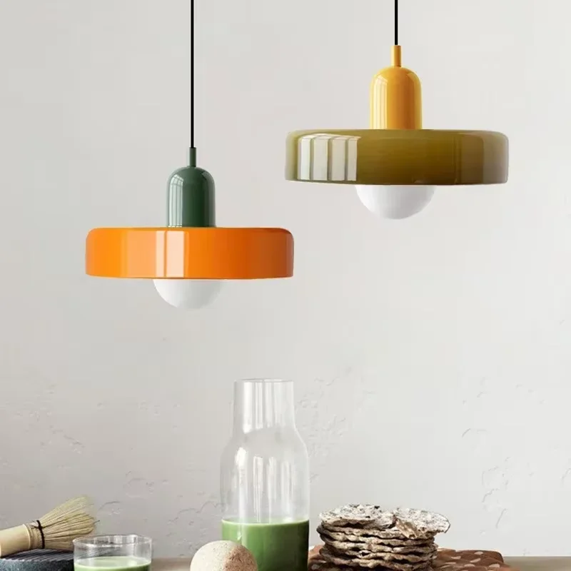 Nordic Glass Hanging Lamp Macaron Color glass Chandelier For Living Room Bedroom Study Restaurant Bar Interior Decoration Lamps