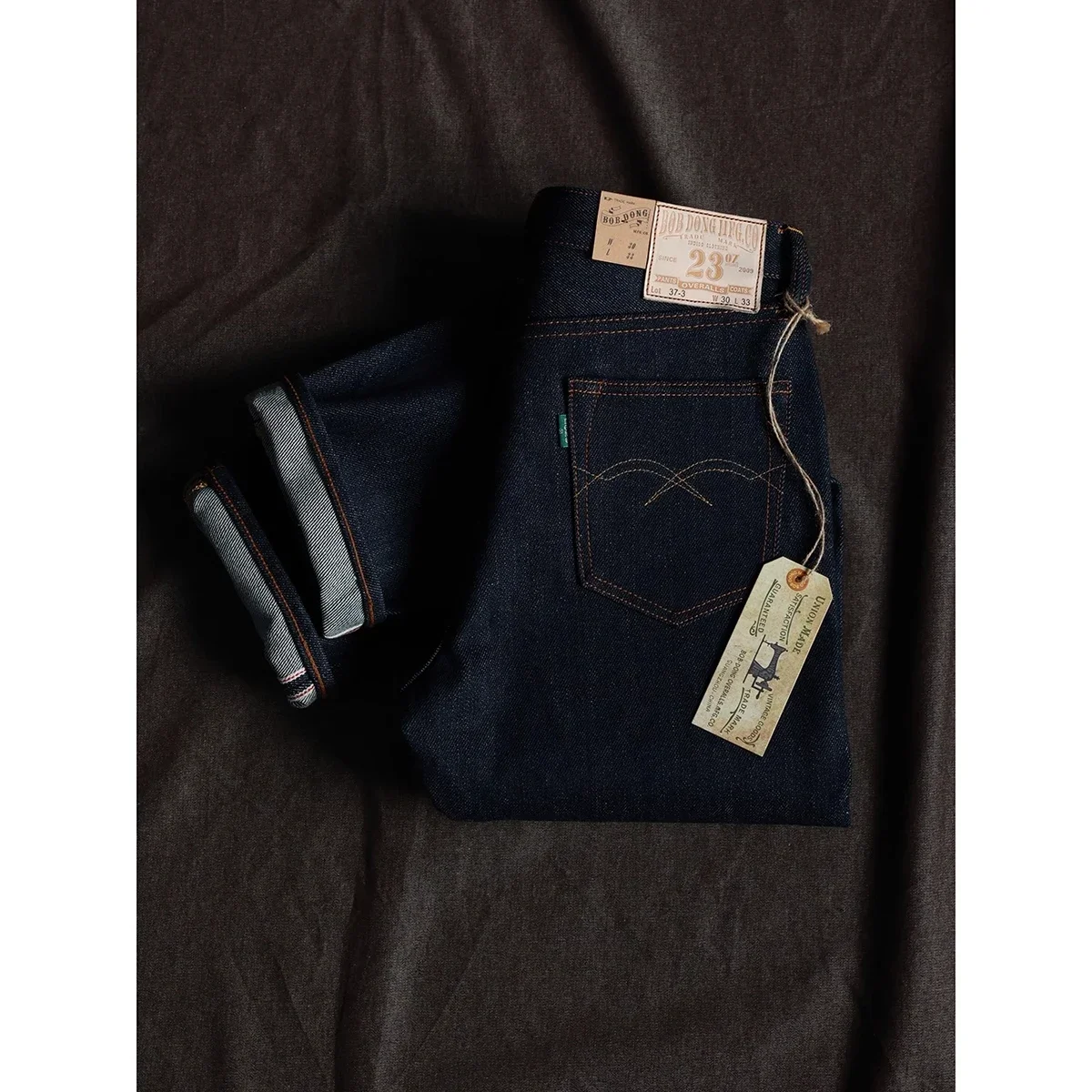 BOB DONG 23oz Extra Heavy Selvedge Denim Jeans Slim Straight Leg Pants Men Amekaji 2