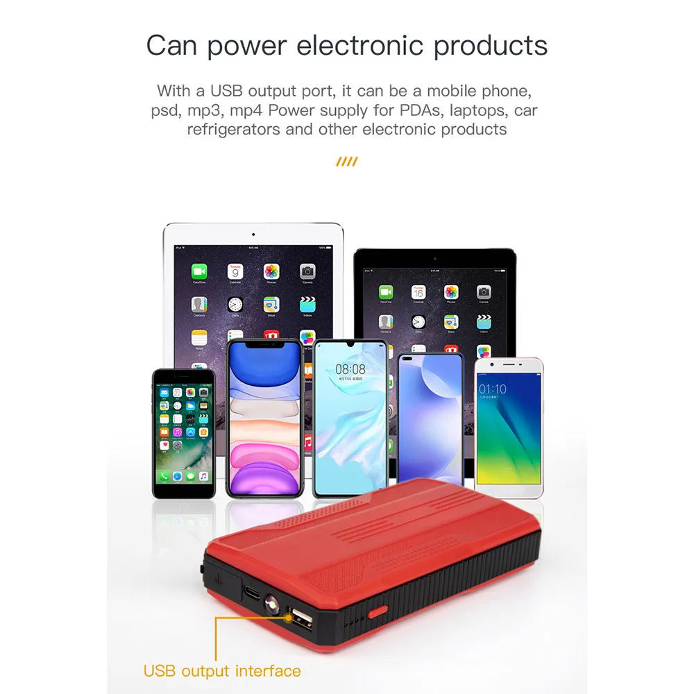 car jump starter 12V Car Jump Starter Power Bank 10000mAh 10Ah 400A Portable Charger Battery Booster Pack with USB C Input Port jump pack