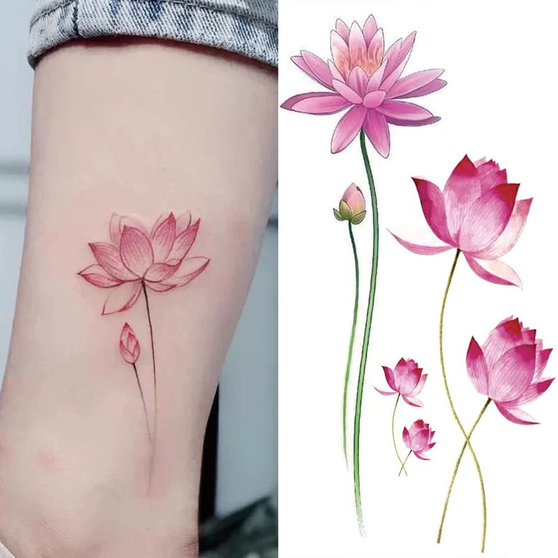 Temporary Tattoos Tattoo Stickers Flower Butterfly Hand Body Art Waterproof Black Rose for Women Girls