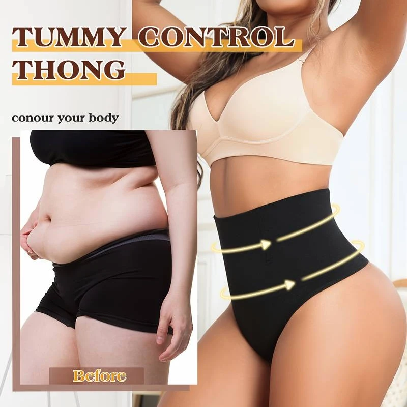 3PCS/Set Women High Waist Shaping Thongs Seamless Tummy Control Slimming G-String Panties Butt Lifter Lingerie Female Underwear