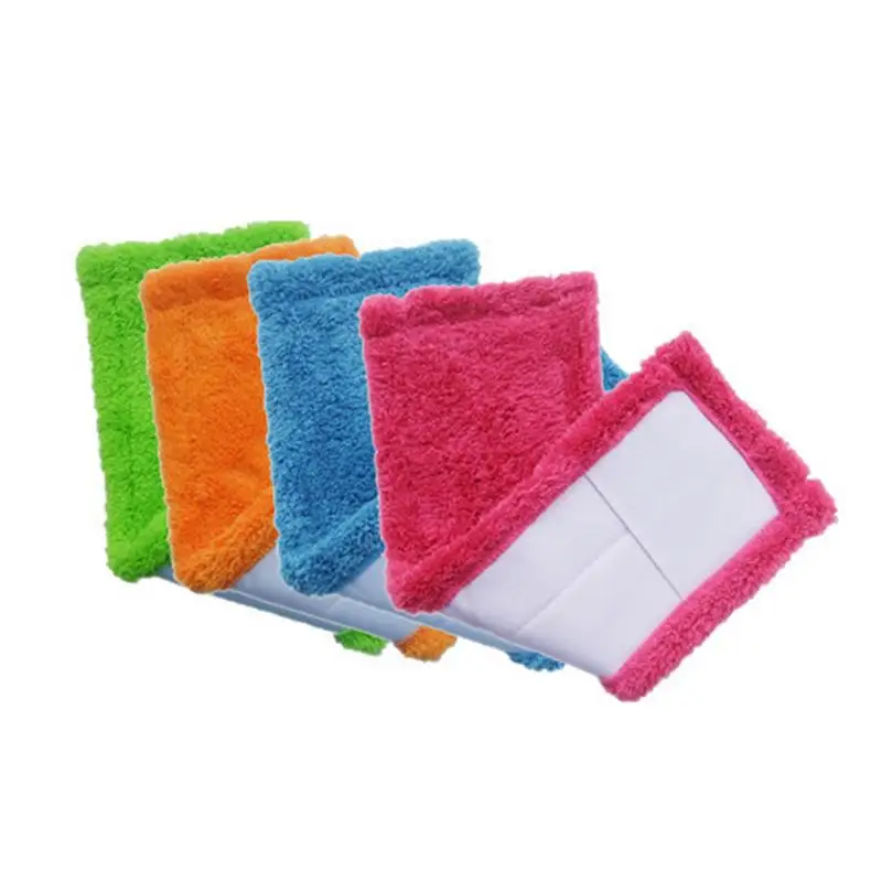 Coral Velvet Mop Cloth Head Thick Flat Mop Cloth Head Replacement Household Company Cleaning Mop Cloth Reusable