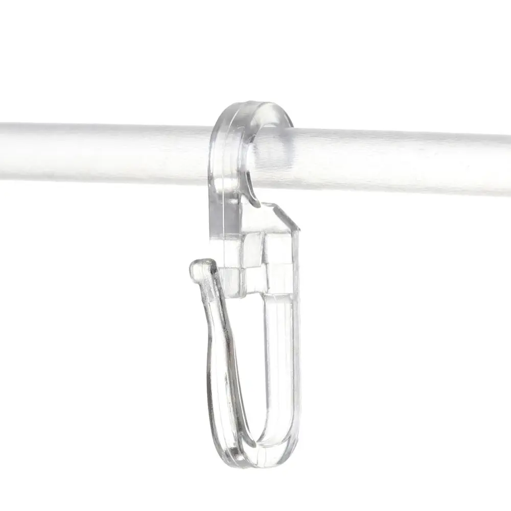 Curtain Clips Curtain Accessories Curtain Hooks 20 Pcs Transparent White Curtain Hooks Plastic Durable Curtains Fixing Sliding Hook Simple Home Decor