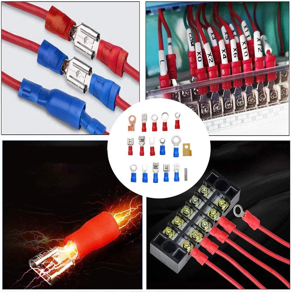 678 Wire Terminal Sets 350 Crimp Terminal Mating Connectors + 328 2:1 Heat Shrink Assorted Insulating Shrink Sleeve Sets dc series motor