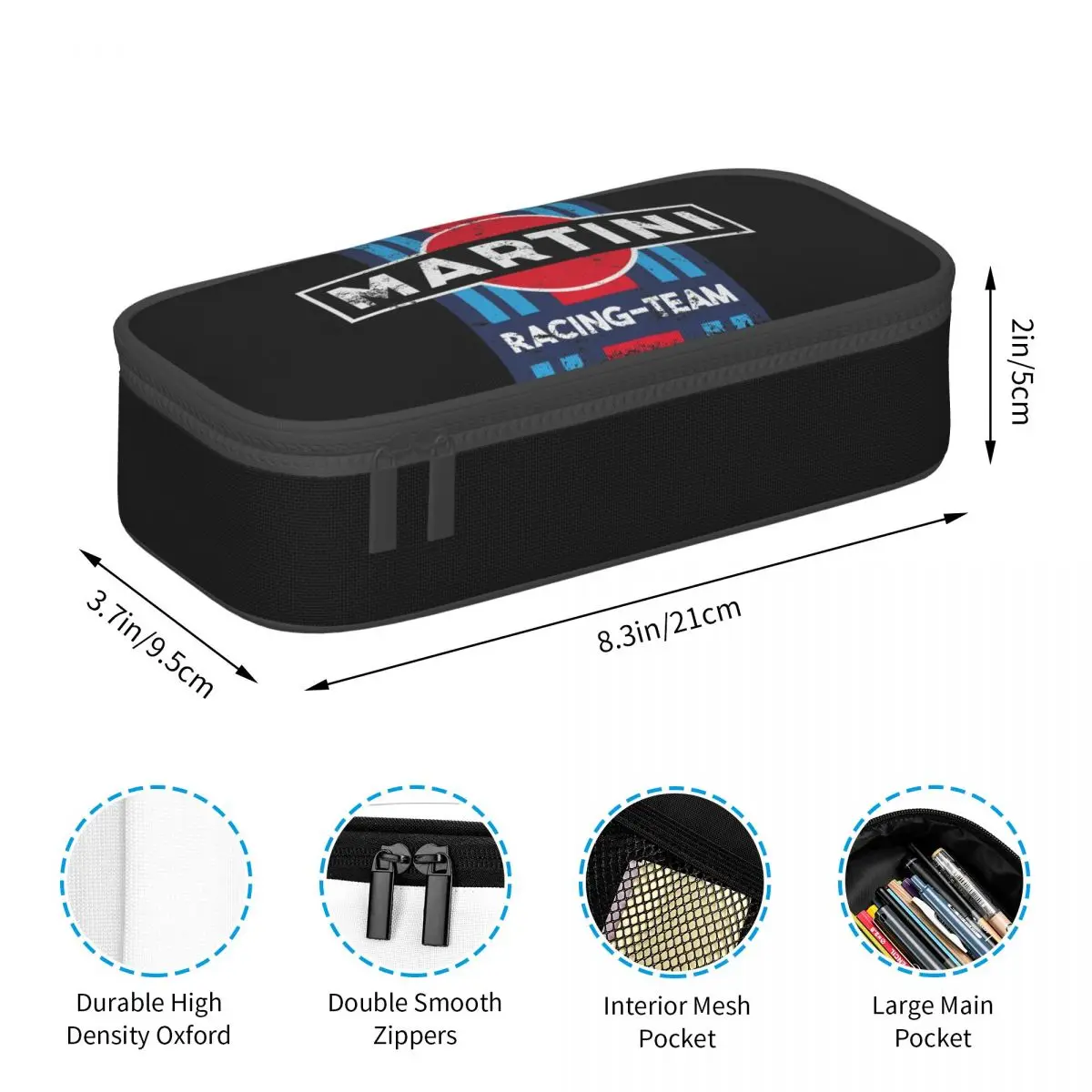 Martini Racing Team Pencil Cases Large Capacity Pen Bags Pen Box Pencil Pouch For Boys Girls Students Stationery School Office