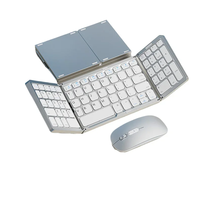 *Folding Bluetooth Wireless Keyboard Mouse Set Laptop Mobile Phone Special Portable Compact