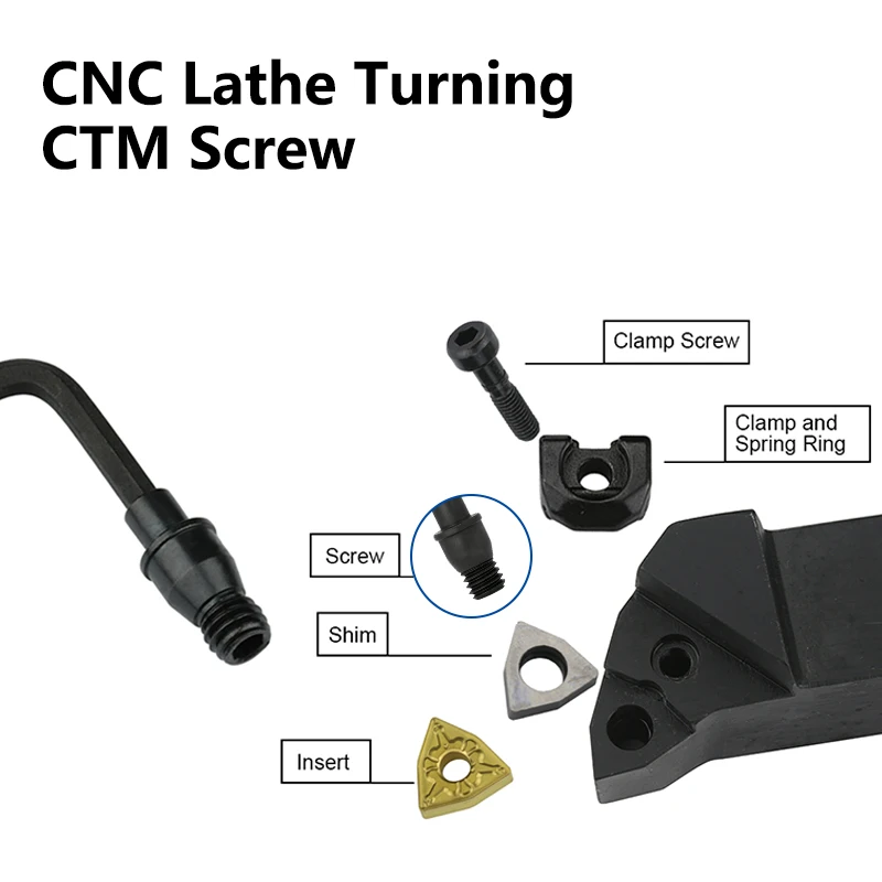 CMCP 1pc CNC Lathe Turning CTM Screw Cutting Tools Parts Inner Hexagon Pin Screw CTM 510 CTM513 CTM613 CTM617 CTM619