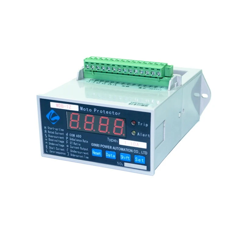 Electronic Motor Protector with current monitoring voltage control Ground Fault Multi function Relay