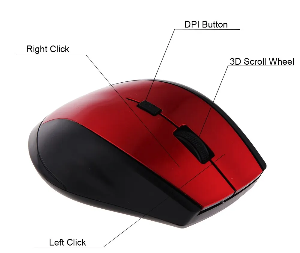 2.4Ghz Wireless Gaming Mouse for Computer PC With USB Receiver Laptop Accessories for Windows Win 7/2000/XP/Vista/98