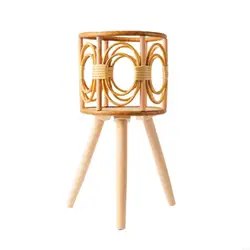Elegant Large Rattan Floor Standing Planter Basket for Home and Office Decor (20cm)