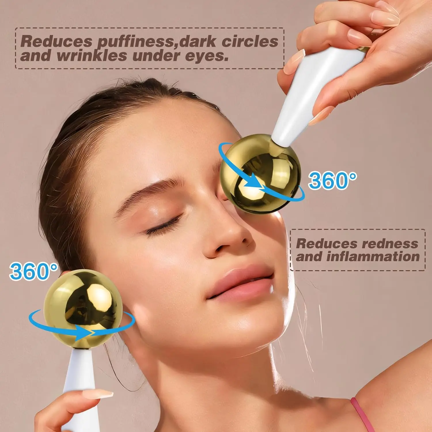 Ice Globes for Face Eyes Steel Hot & Cryo Sticks Facial Massager Tool Cooling Roller for Daily Beauty Routines Skin Care Gift