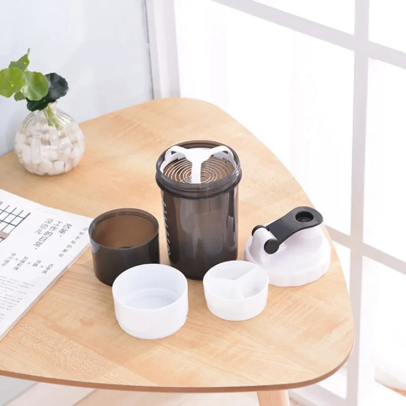 3 Layers Bottle Protein Powder Shake Cup Large Capacity Water Bottle Plastic Mixing Cup Body-Building Exercise /WS