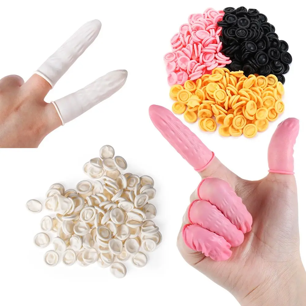 

100/300PCS Non-slip Nail Art Tool Disposable Finger Cots Finger Cover Rubber Gloves Fingertips Protector Gloves