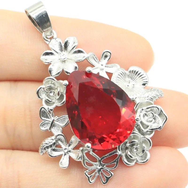 11g Real Customized 925 Solid Sterling Silver  PENDANT Unique London Blue Topaz Violet Tanzanite Blood Ruby Tourmaline Peridot L