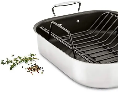 16 Inch Nonstick Roasting Pan with V Rack
