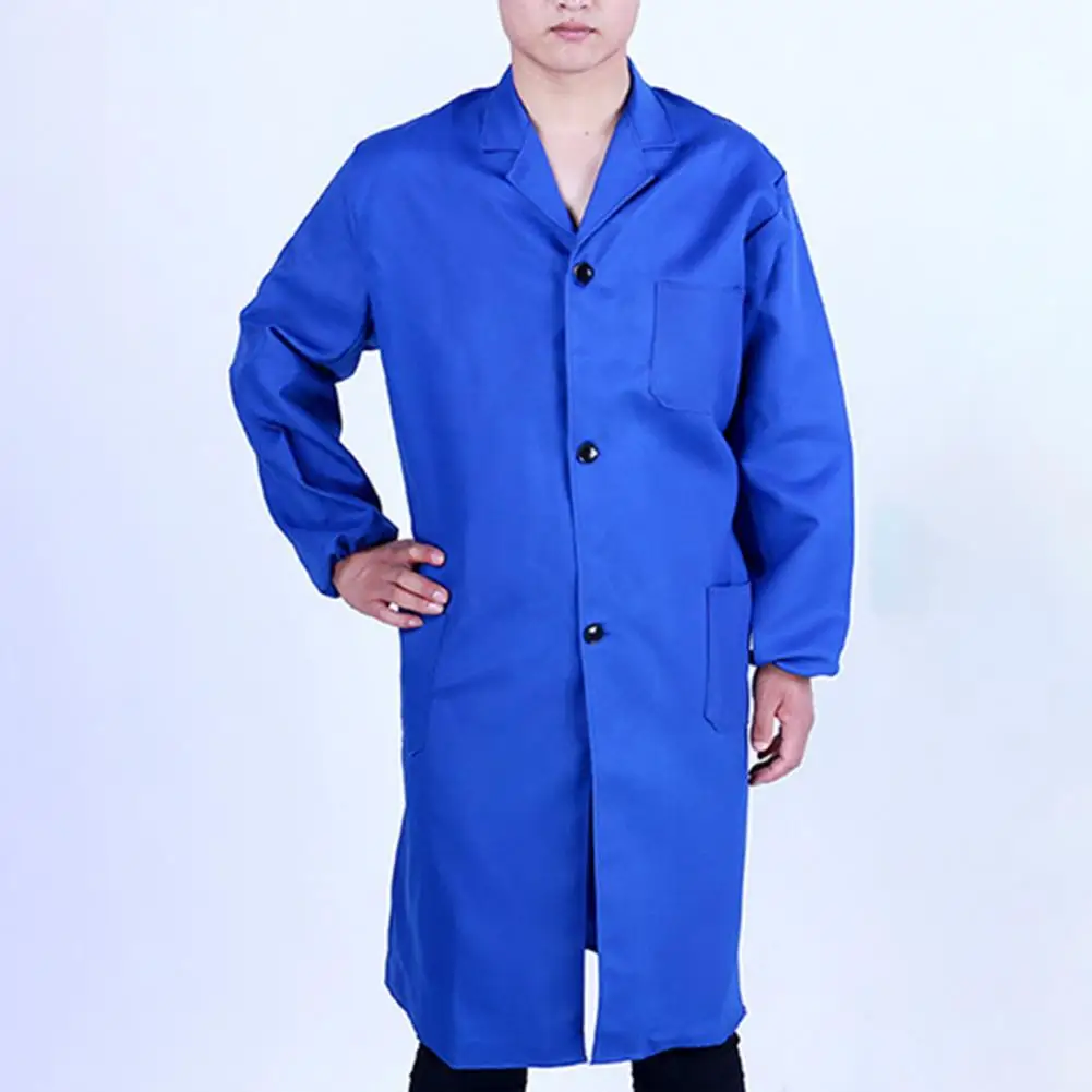 Work Clothes Durable Dirt-resistant Work Clothes with Pockets for Warehouse Workers Long Sleeve Loose Fit Robe Style Ergonomic