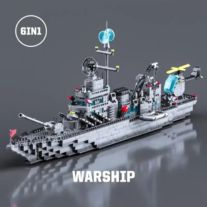 Building Block Toys Military Navy Ship Model Sets 1560pcs For Boy Children