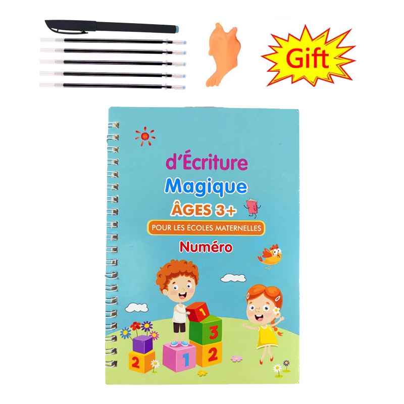 Cahier de calligraphie 3D réutilisable Montessori pour enfants, livre  magique, cahier de calligraphie, écriture, cadeaux