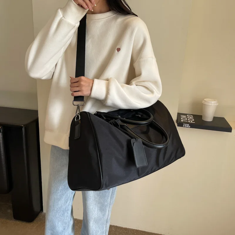 Luggage bag female short trip travel handbag handbag collision color portable sports gym bag girls out travel bag