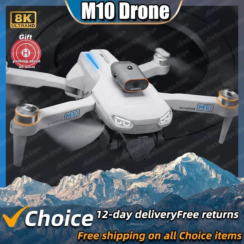 M10 프로 드론 8K 전문 4K HD 카메라, 광각 광학 흐름 현지화, 브러시리스 모터 RC 쿼드콥터, 주차 앞치마 판매