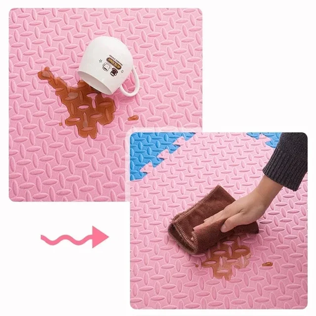 Tapis de jeu en mousse pour bébé, 12 pièces, tapis de Puzzle pour enfants, carreaux d'exercice imbriqués, carrelage de sol, jouet, tapis doux 30x30x1cm 2