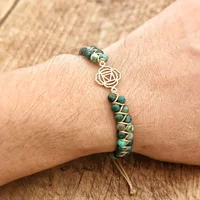 Bracelet Tortue Tressé en Pierre Africaine Double Couche, Breloque Boho, 4mm, Bijoux Faits à la Main pour Couple 3