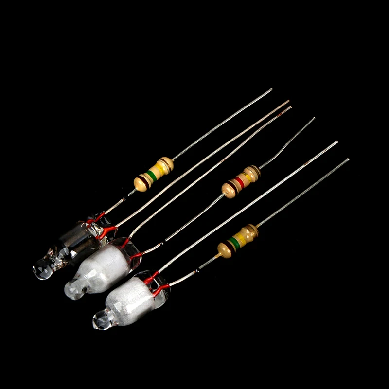 10Pcs Neon Light Bulbs 4*10mm 5*13mm Main Power Indicator With Resistance 220V Red/Blue/Green 4