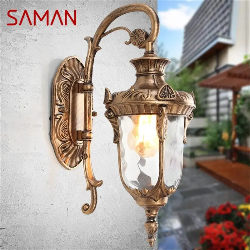 

SAMAN Outdoor Classical Wall Sconces Light LED Waterproof IP65 Bronze Lamp for Home Porch Decoration