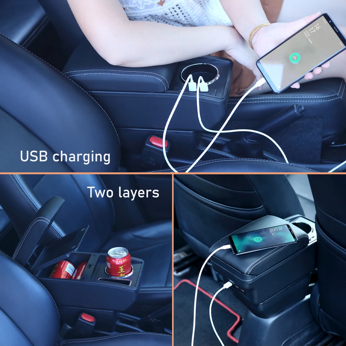 포드 피에스타 3용 팔걸이 박스, 포드 피에스타 차량용 팔걸이 2011-2019 자동차 수납 박스 전용 인테리어 액세서리