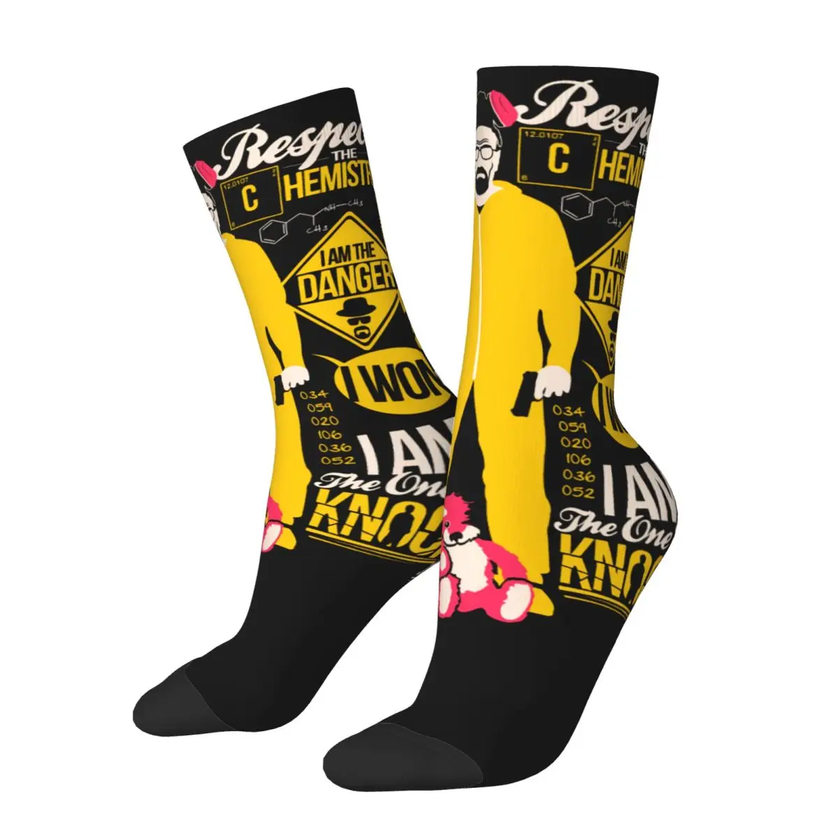 

Hip Hop Vintage The One Who Knocks Crazy Men's compression Socks Unisex Baseball Sports Street Style Seamless Printed Crew Sock