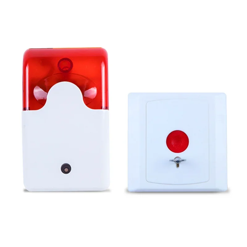 Emergency Alarm Elderly Pager Disabled Bathroom Sound and Light Guard Alarm One Button System