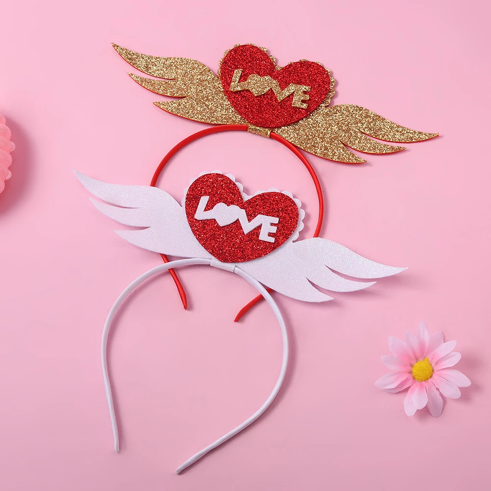 

New Valentine's Day Love Wings Headband Red Versatile and Festive Hairband Letters Love Festival Party Hair Accessories Headwear