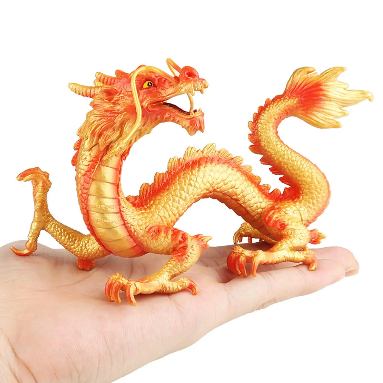 Hand Painted Chinese Dragon Figurine Home Decor Simulation Collection Model
