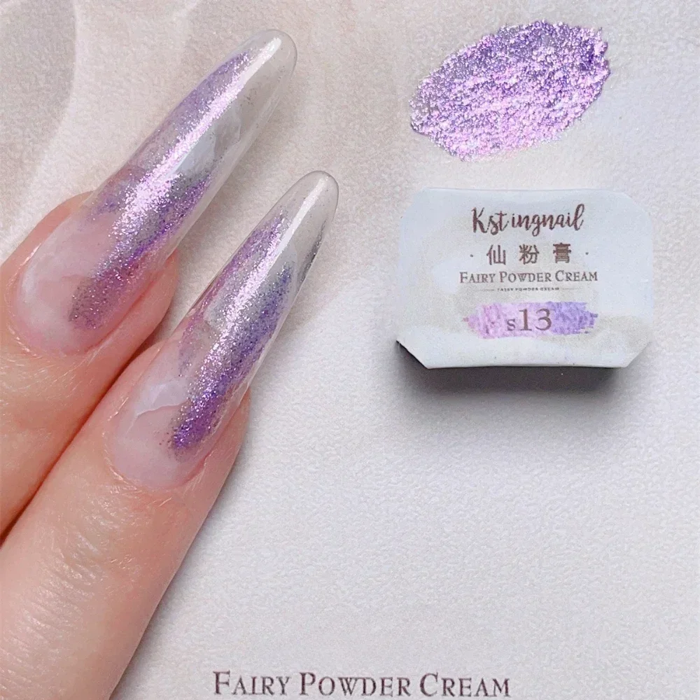 9 Grids Colorful Fairy Power Cream On Nails Sequins Solid Nail Holographic Powder Maillard Glitter Chrome Nail Powder Pigment