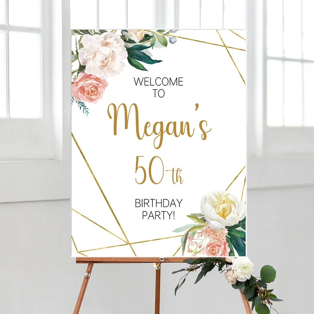 

Custom Welcome Sign Birthday Backdrops Custom Name Date Happy 30th 40th Birthday Welcome Sign Birthday Party Backdrop Background