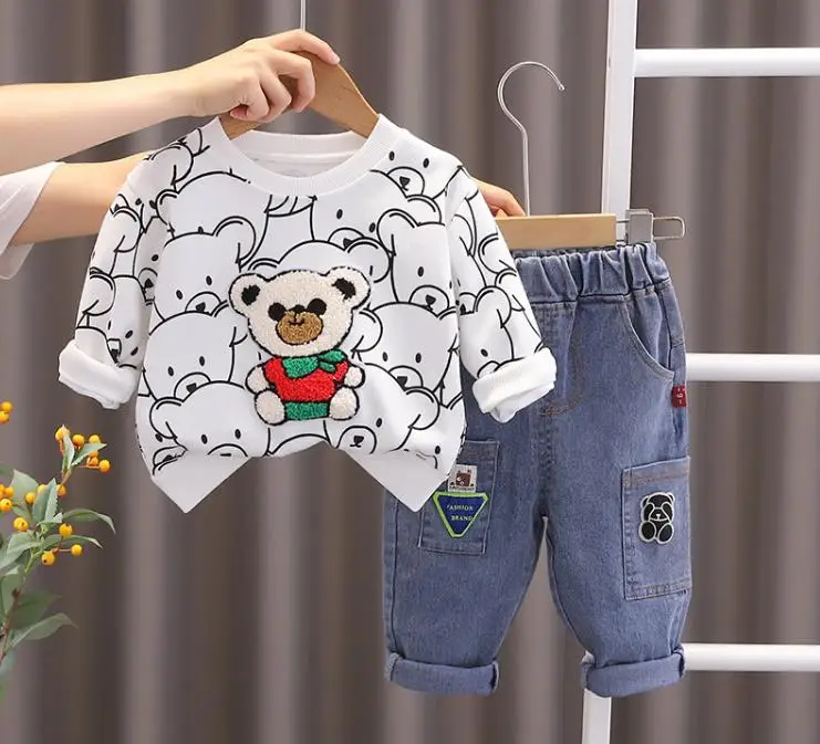 

Spring Autumn Kids Baby Clothes Outfits Fashion Cartoon Bear Long Sleeve Hoodies and pants Infant Clothing Toddler Boy Tracksuit