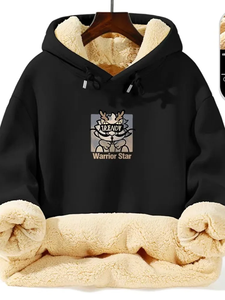 Warm Lamb Fur Hoodie - Men's Thick Hooded Coat 5XL | Loose Sports Sweatshirt